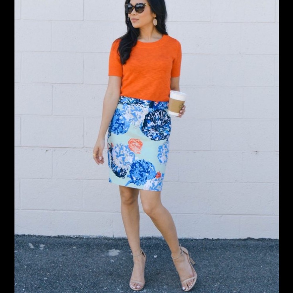 J.crew pencil skirt floral‎